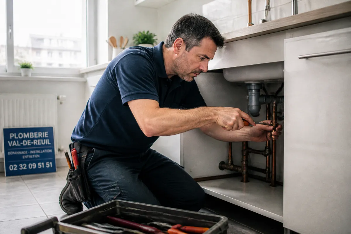Photo de {Artisan plombier disponible rapidement pour dépannage à Louviers